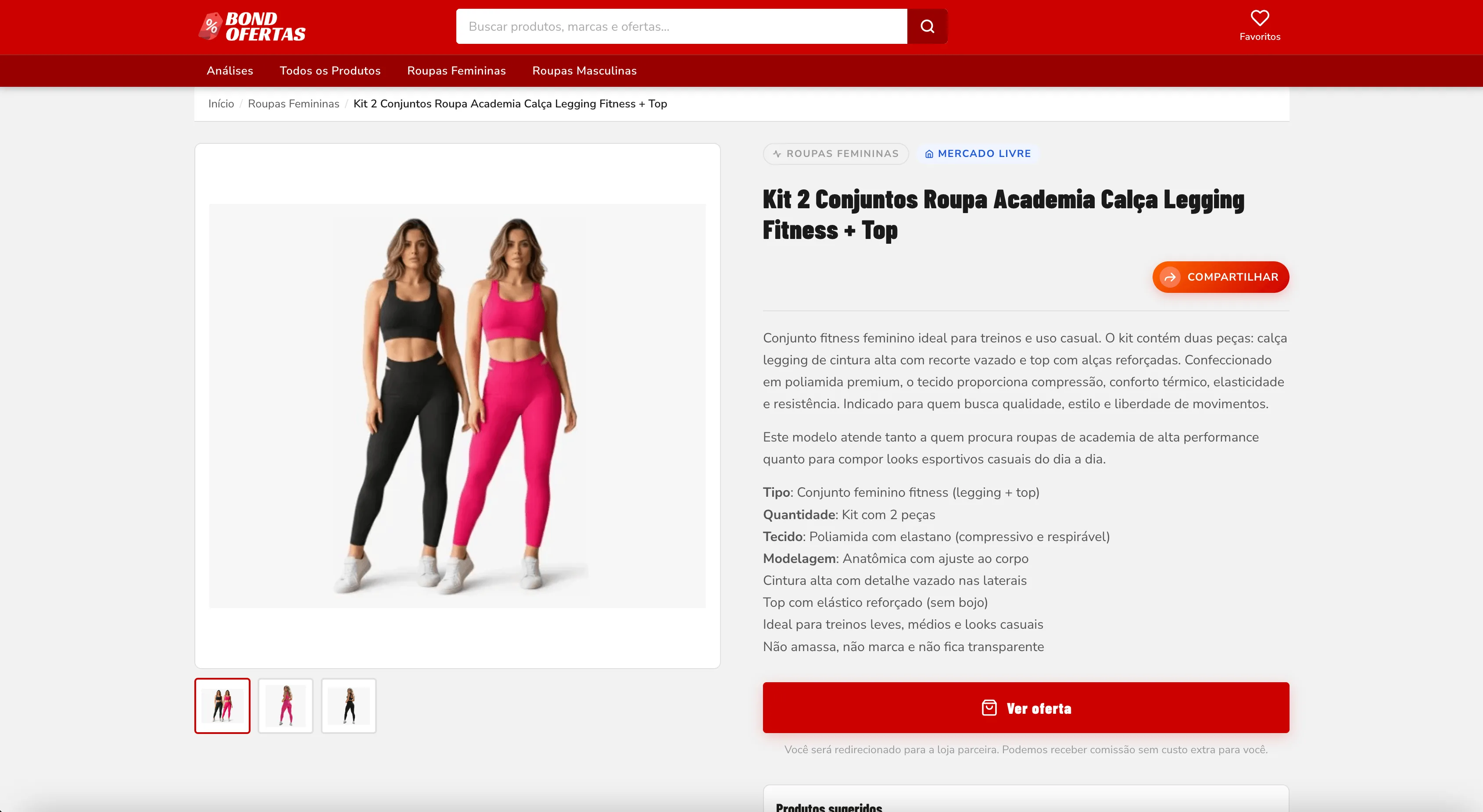 Bond Ofertas — Product page with description and offer button
