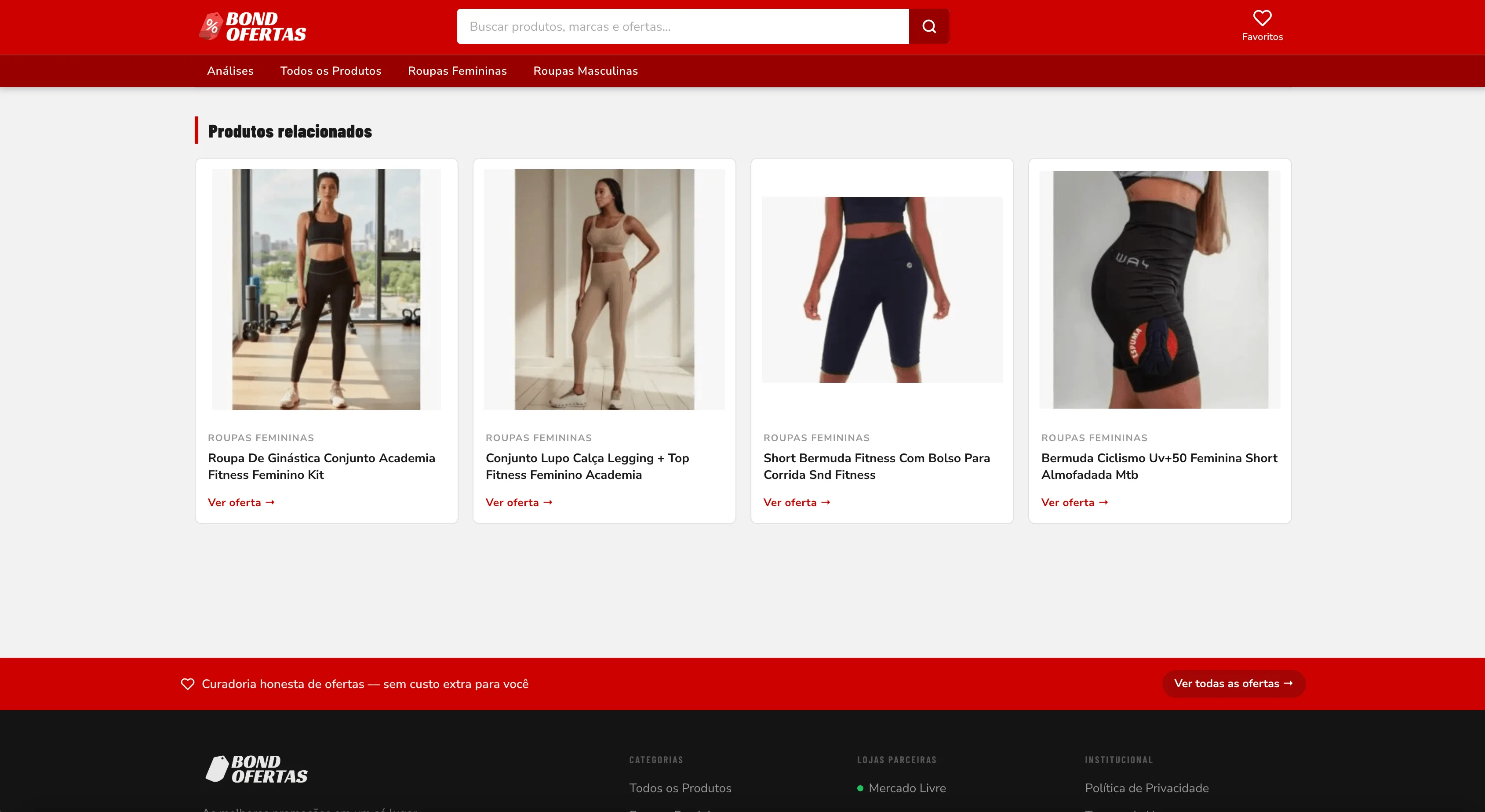 Bond Ofertas — Related products and footer