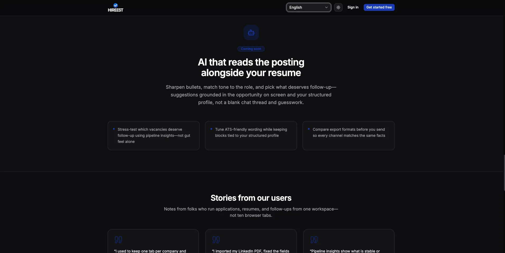 Hireest — AI that reads the job listing alongside your resume